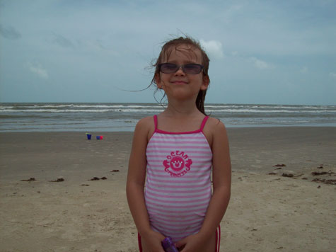 So mischieveous ... she's clutching a water gun in this shot.